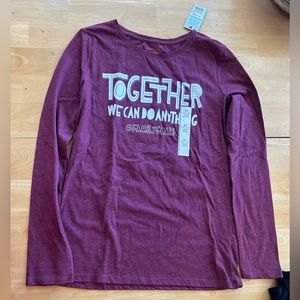 Cat & Jack Maroon Red Shirt "Together We Can Do Anything" #FamilyGoals